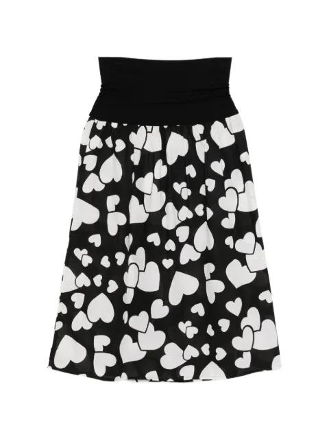 tall waistband heart print skirt by AGNES B.