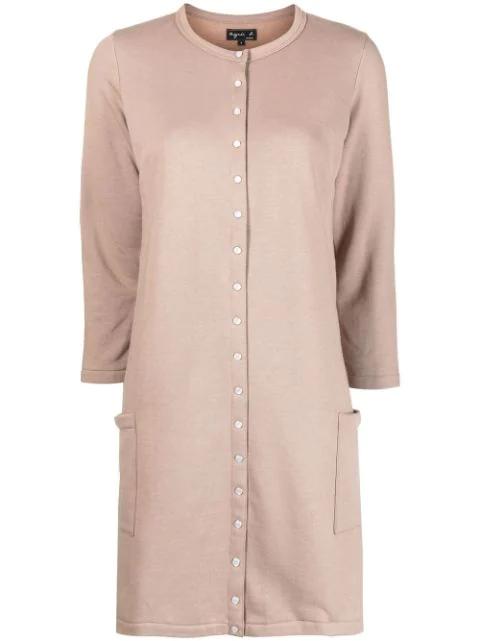 three-quarter sleeve mini shirt dress by AGNES B.