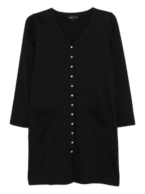 v-neck cotton cardigan dress by AGNES B.