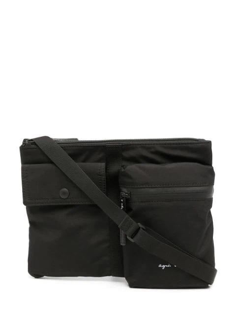 zip-up messenger bag by AGNES B.