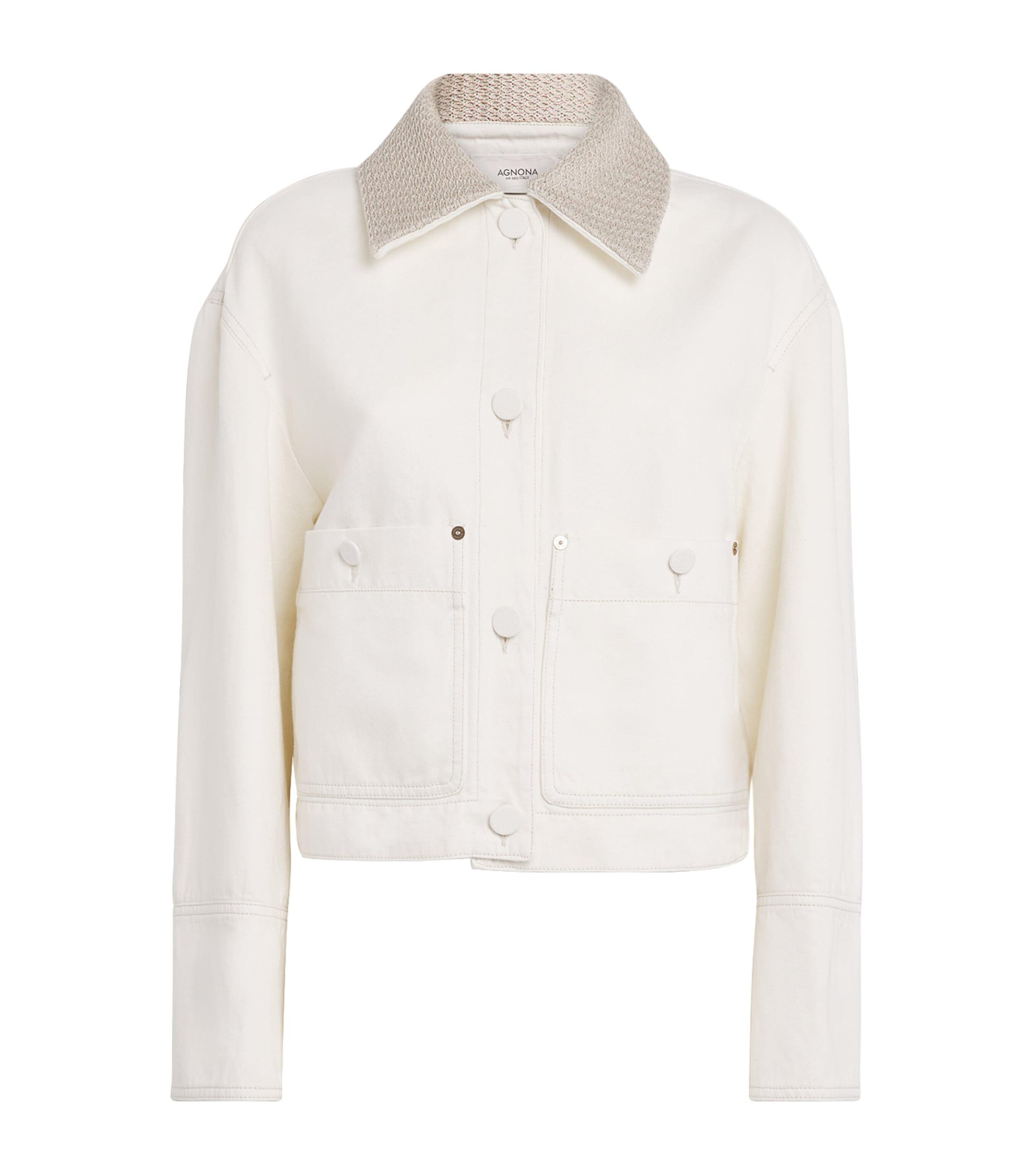 Agnona Cotton-Linen Denim Jacket by AGNONA