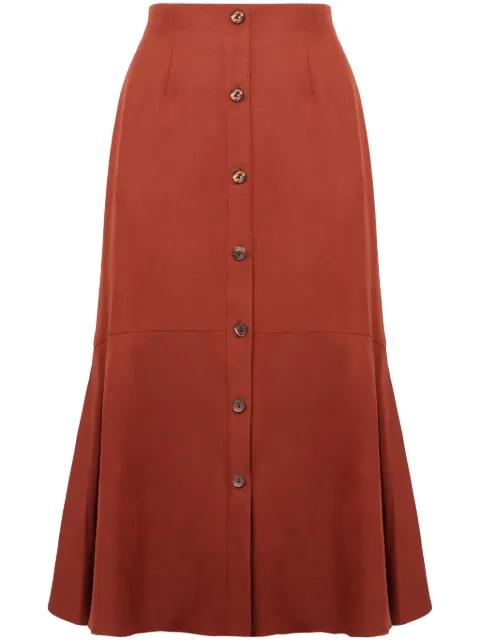 button-fastening midi skirt by AGNONA