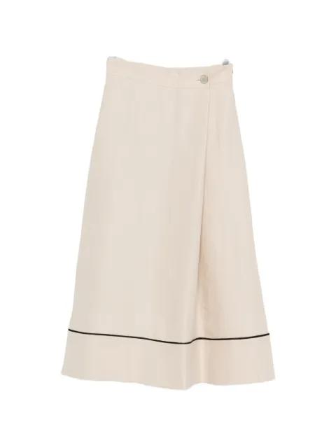 contrast-trim midi skirt by AGNONA