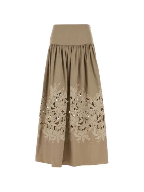 floral cut-out skirt by AGNONA