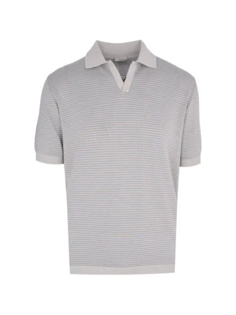 knitted striped polo shirt by AGNONA