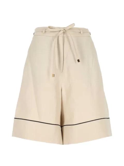 piped tie-waist shorts by AGNONA