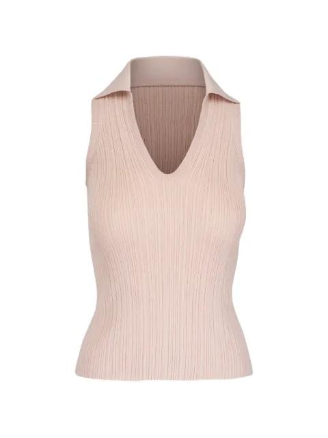 plissé sleeveless knit top by AGNONA