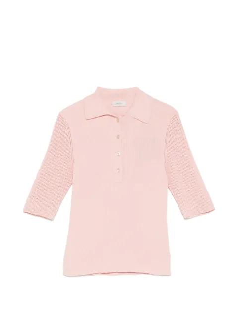 ribbed-knit polo top by AGNONA