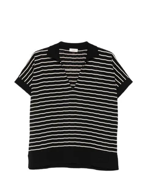 striped V-neck T-shirt by AGNONA
