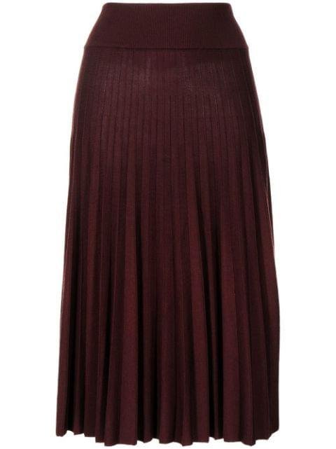 wool-silk blend pleated skirt by AGNONA