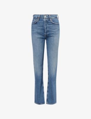 90's Pinch Waist High-Rise Stretch-Denim Jeans by AGOLDE