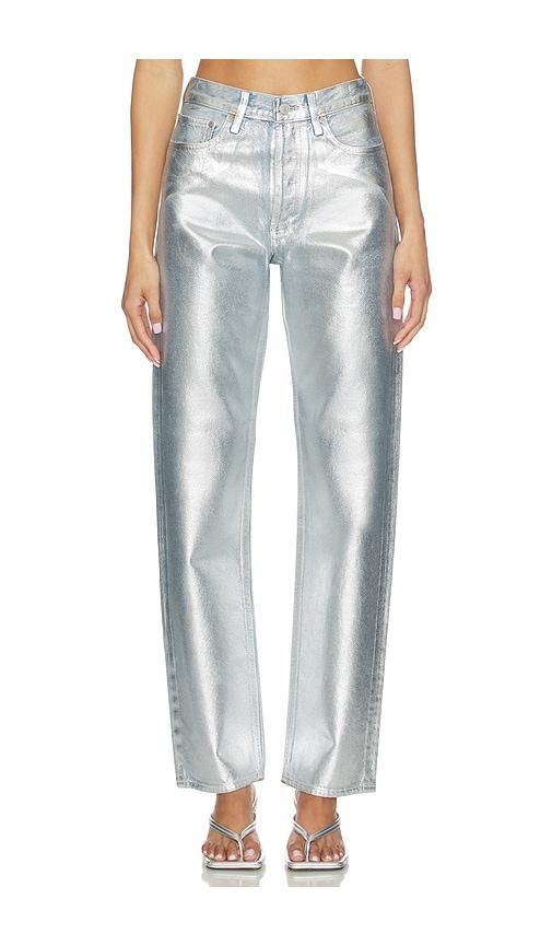 AGOLDE 90's Mid Rise Loose Fit Jeans in Metallic Silver by AGOLDE