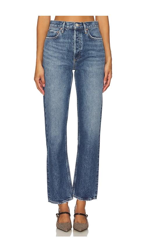 AGOLDE 90s Pinch Waist High Rise Straight Jeans in Blue by AGOLDE