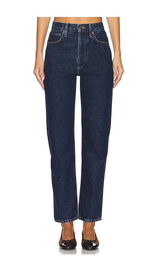 AGOLDE 90's Pinch Waist High Rise Straight Jeans in Denim-Dark by AGOLDE