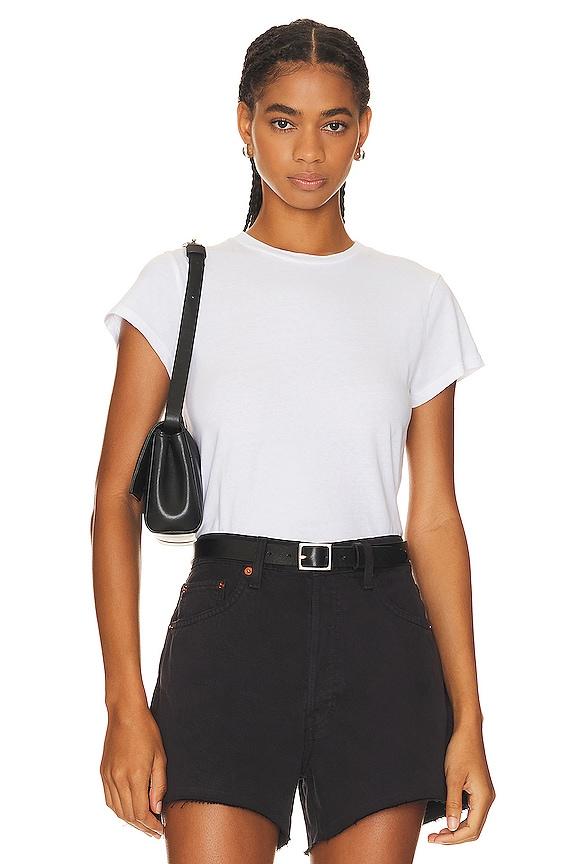 AGOLDE Adine Shrunken Tee in White by AGOLDE