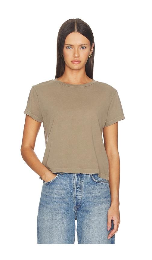 AGOLDE Adine Tee Shrunken Tee in Brown by AGOLDE