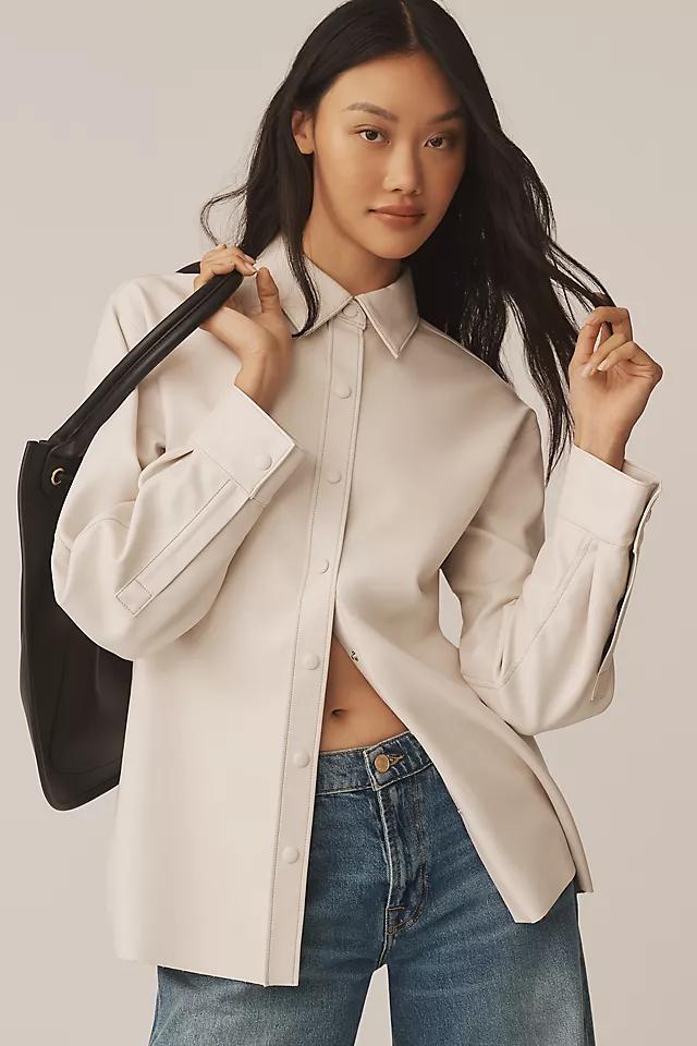 AGOLDE Aylin Faux-Leather Buttondown Shirt by AGOLDE AGOLDE Aylin Faux-Leather Buttondown Shirt by AGOLDE