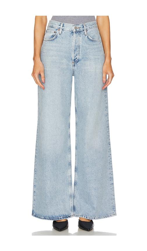 AGOLDE Dame High Rise Wide Leg Jeans in Denim-Light by AGOLDE
