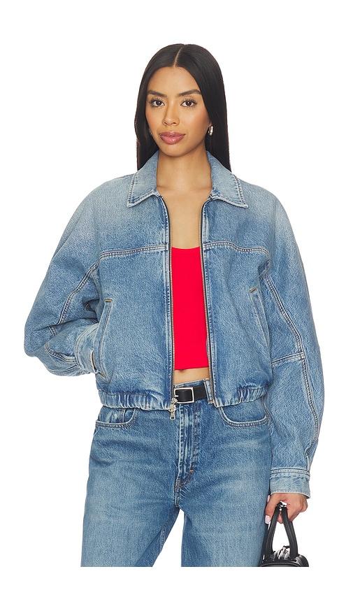 AGOLDE Dixon Cocoon Bomber Jacket in Blue by AGOLDE
