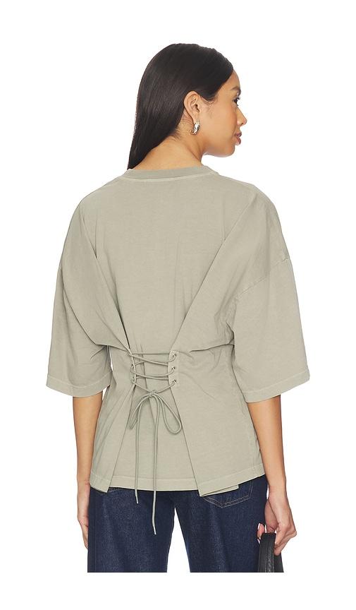 AGOLDE Ellery Tee Shirt in Green, brown by AGOLDE