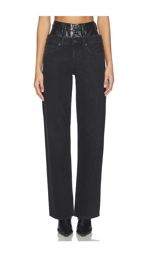 AGOLDE Elson High Rise Loose Jeans in Black by AGOLDE