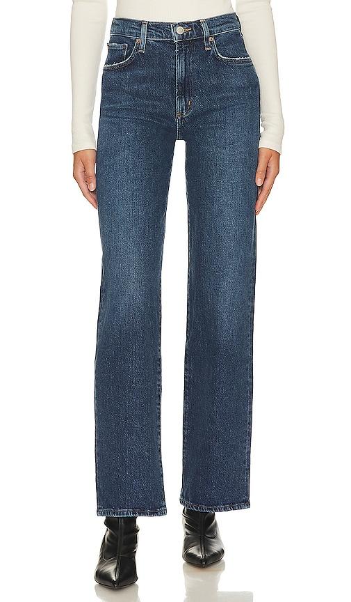 AGOLDE Harper Mid Rise Relaxed Straight Jeans in Denim-Dark by AGOLDE