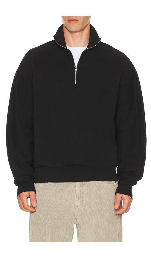AGOLDE Idris Quarter Zip Sweater in Black by AGOLDE
