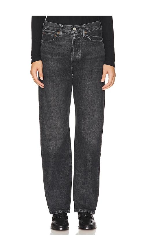 AGOLDE Kelly High Rise Relaxed Straight Jeans in Black by AGOLDE