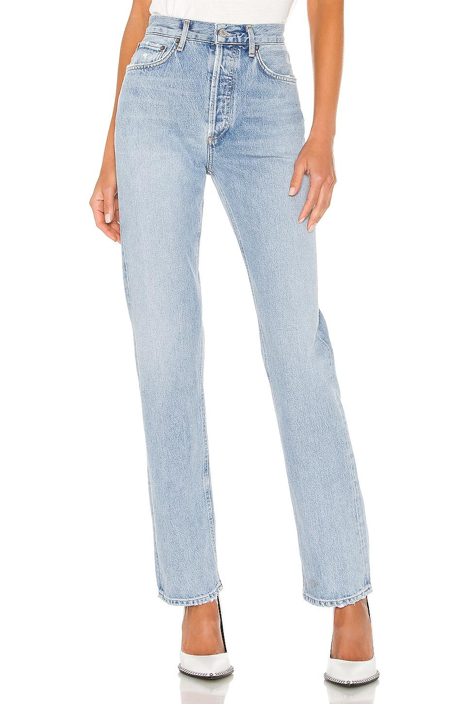 AGOLDE Lana Straight Jeans in Denim-Light by AGOLDE