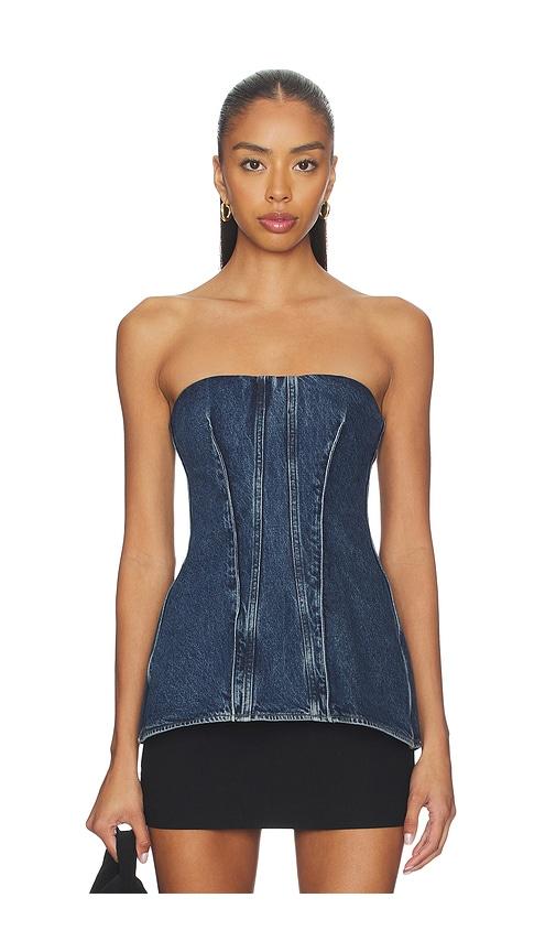 AGOLDE Lara Corset Top in Blue by AGOLDE
