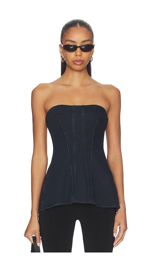 AGOLDE Lara Corset Top in Blue by AGOLDE