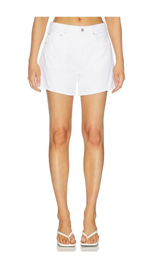 AGOLDE Long Parker Shorts in White by AGOLDE