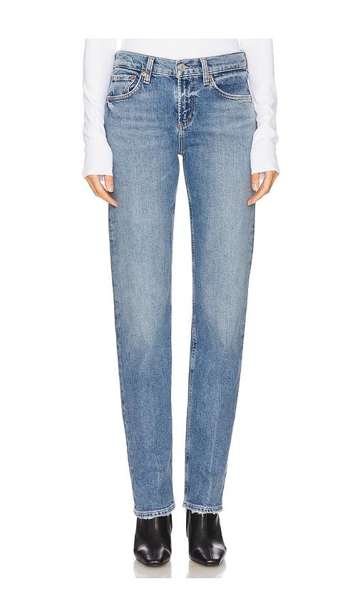 AGOLDE Low Rise Slim Jeans in Denim-Medium by AGOLDE