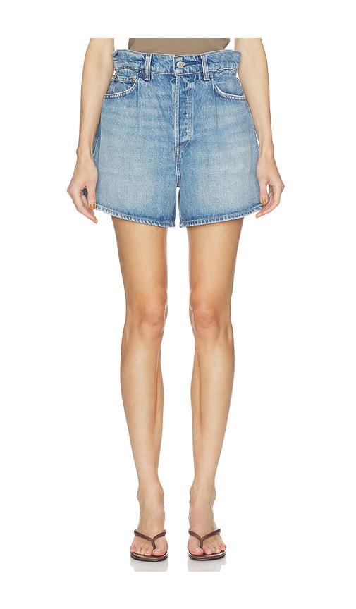 AGOLDE Lyonne Cinched Waist Shorts in Blue by AGOLDE