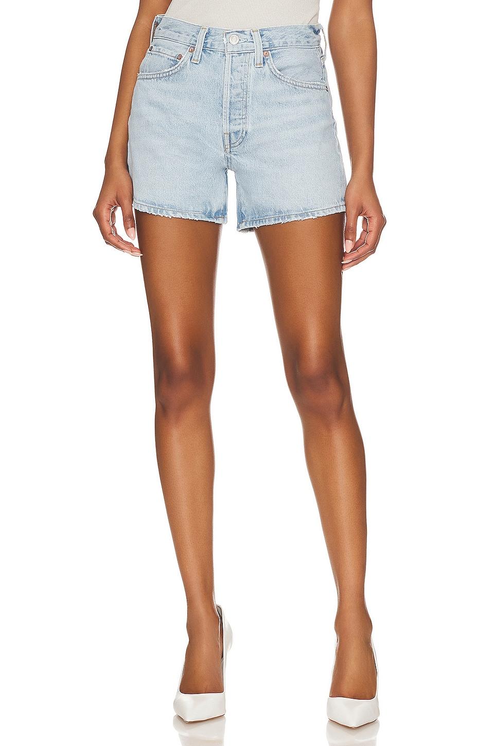 AGOLDE Parker Long Short in Denim-Light by AGOLDE