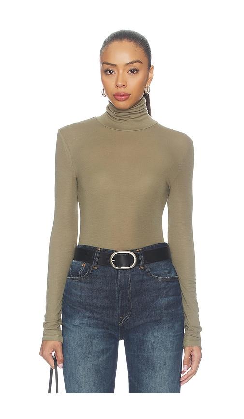 AGOLDE Pascale Turtleneck Top in Sage by AGOLDE