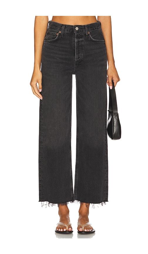 AGOLDE Ren High Rise Wide Leg Jeans in Black by AGOLDE
