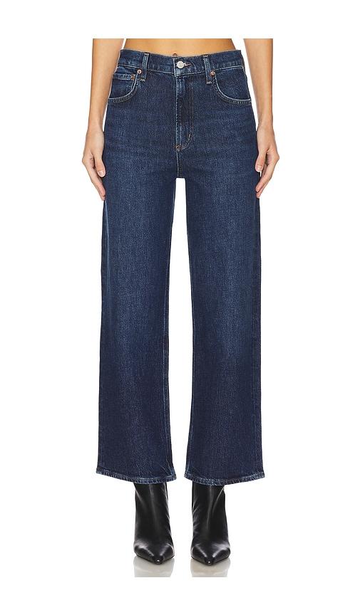 AGOLDE Ren High Rise Wide Leg Jeans in Denim-Dark by AGOLDE