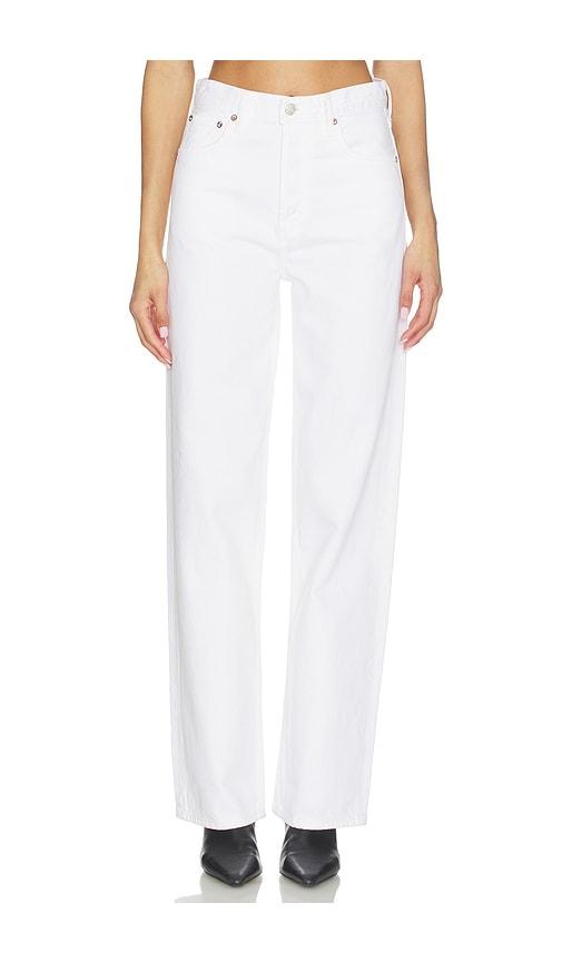 AGOLDE Ren High Rise Wide Leg Jeans in White by AGOLDE