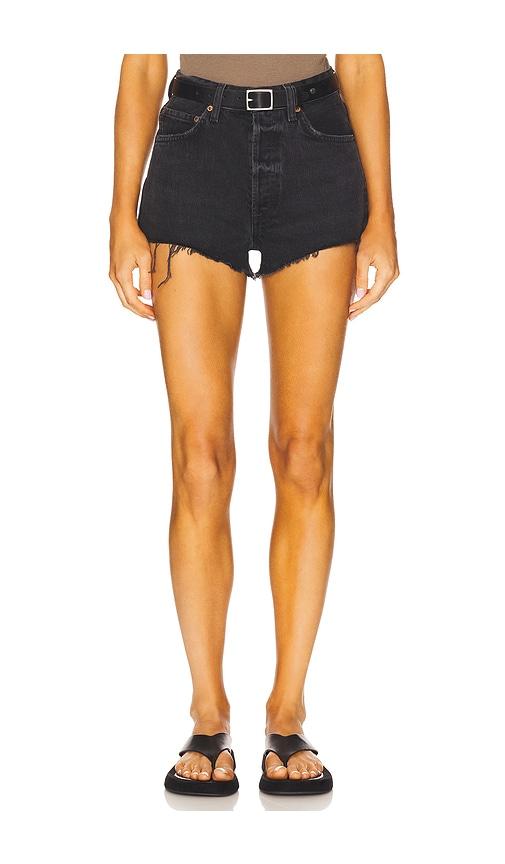 AGOLDE Ridley High Rise Short in Black by AGOLDE