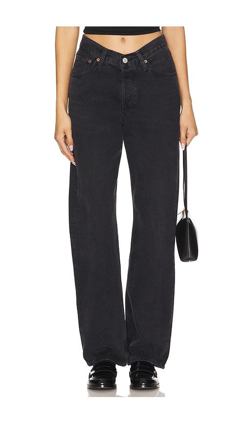 AGOLDE V-waist Kelly Jeans in Black by AGOLDE