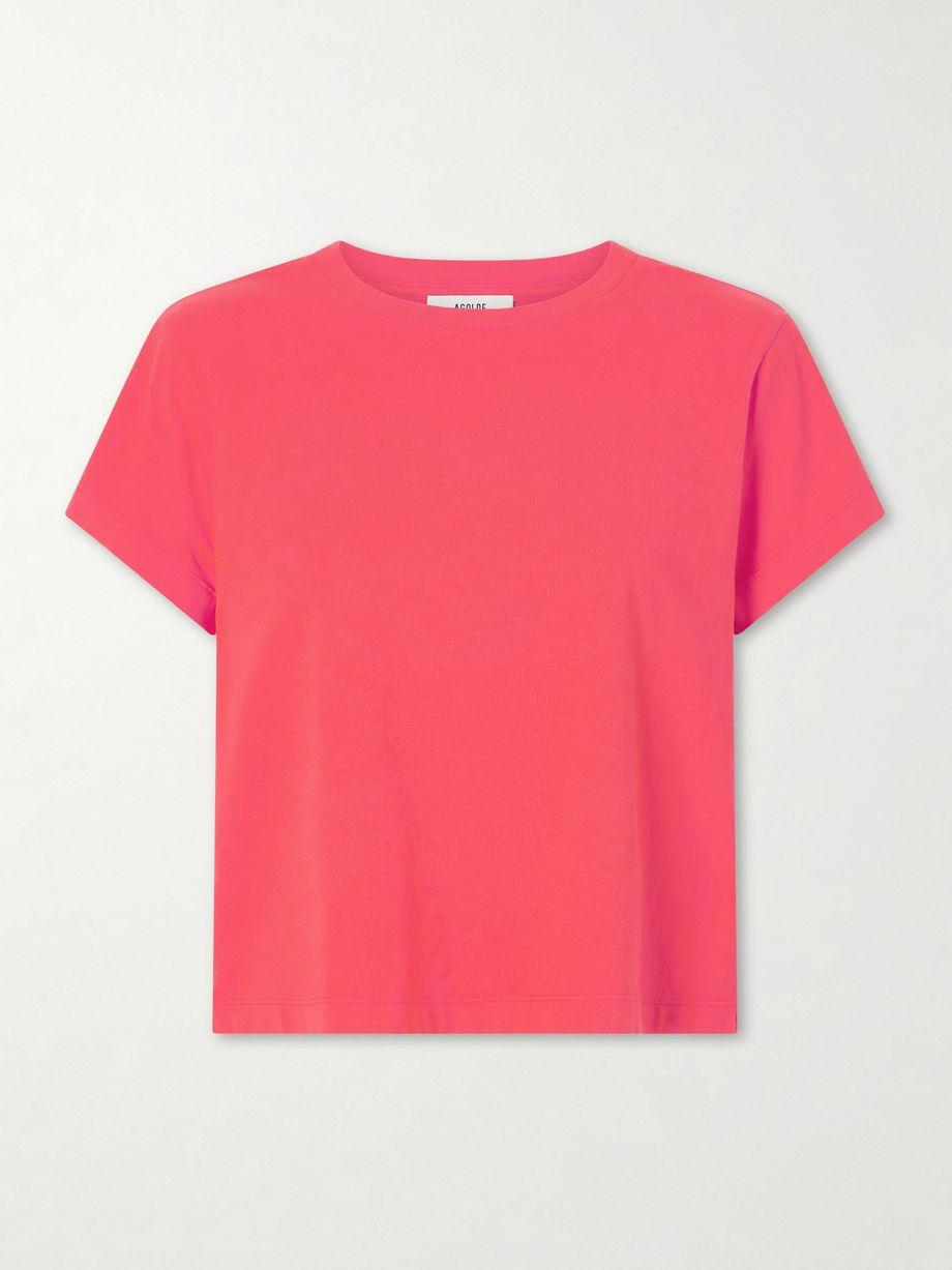 Adine cropped organic cotton-jersey T-shirt by AGOLDE