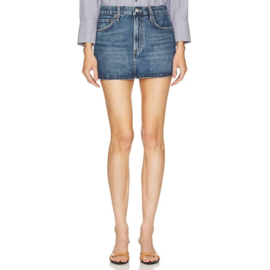 Agolde Alek Mini Cotton Denim Skirt by AGOLDE