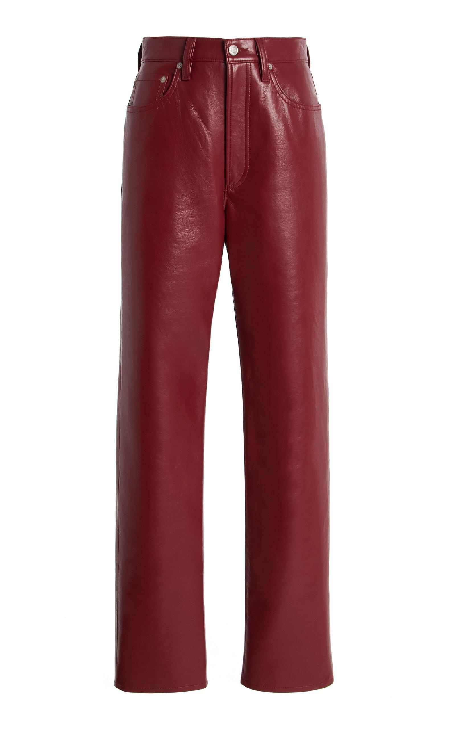 Agolde Leather 90’s Pinch Waist Long Jeans - Moda Operandi by AGOLDE