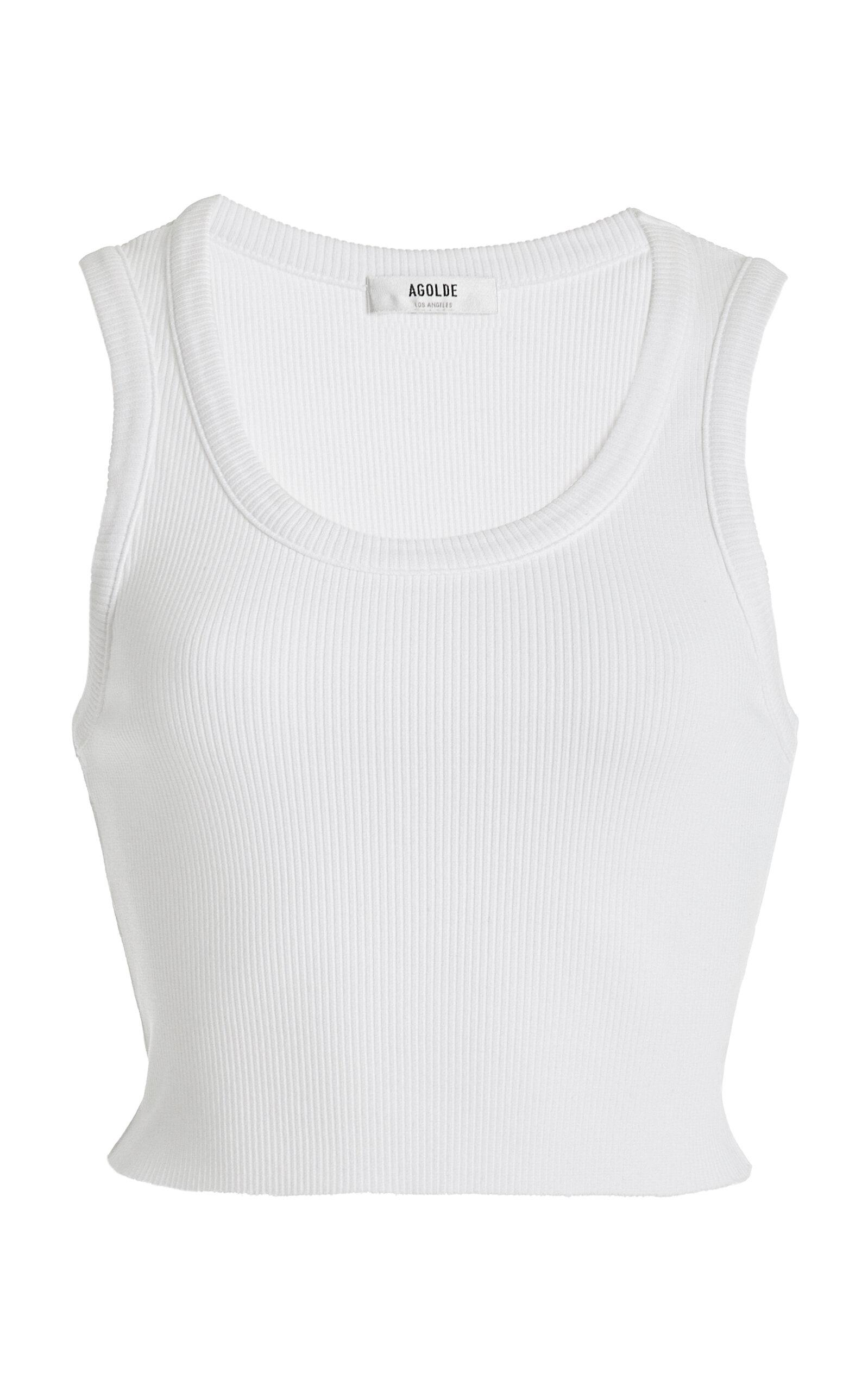 Agolde Poppy Cotton-Blend Cropped Tank Top - Moda Operandi by AGOLDE