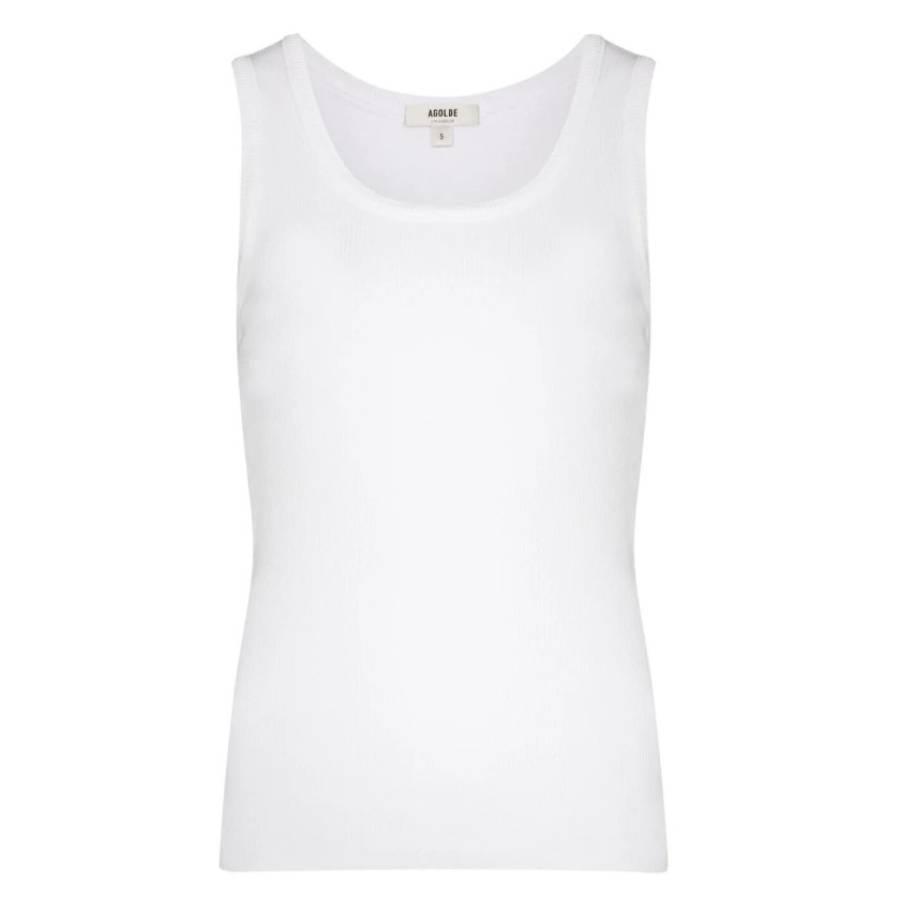 Agolde White Organic Cotton Poppy Tank by AGOLDE