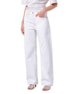 Arc High Rise Loose Wide Leg Jeans in Chalk White by AGOLDE