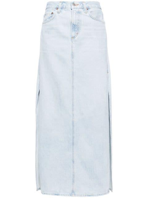 Astrid denim maxi skirt by AGOLDE