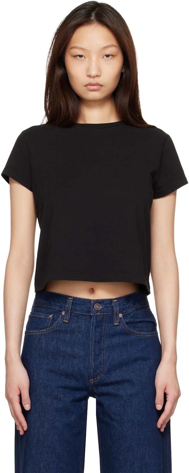 Black Adine Shrunken T-shirt by AGOLDE