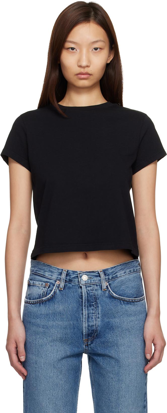 Black Adine Shrunken T-shirt by AGOLDE